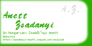 anett zsadanyi business card